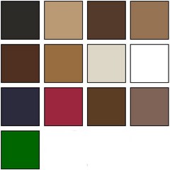 Nero, Sabbia, Fumo, Glace, Moka, Camel, Champagne, Bianco, Blu Scuro, Rubino, Bronze, Visone, Green