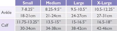 Size Chart For Solidea Leg Size Chart For Solidea Leg